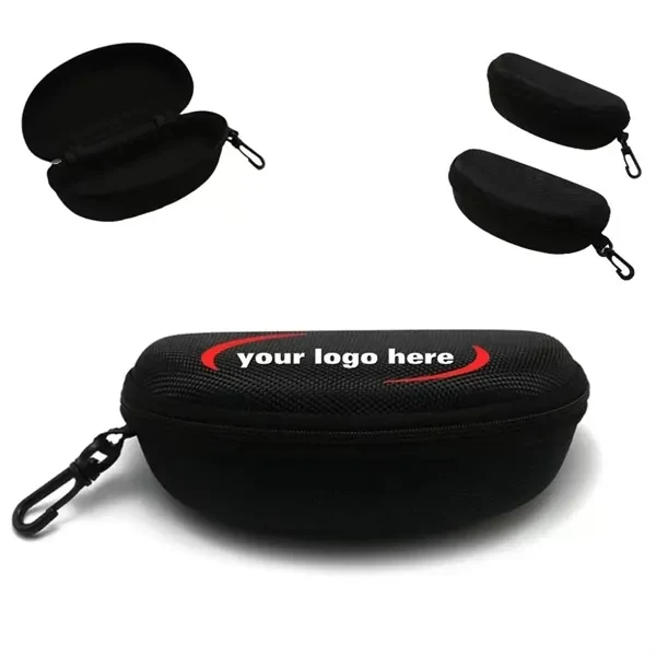 Custom Semi Hard Eyeglass Case With Zipper and Carabiner Clip — Travel Protection 1