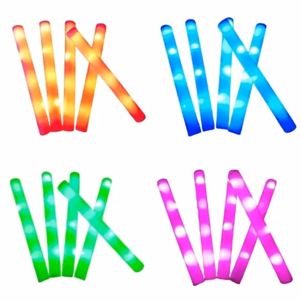 Custom Soft Sponge Glow Stick with Multi-Color LED Light Modes — Event Giveaway Item