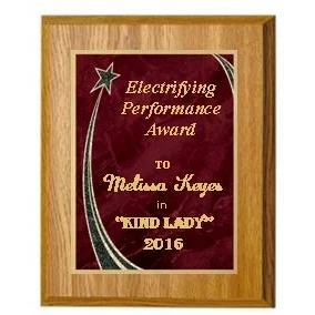 8" x 10" Oak Finish Plaque with a Red Rising Star Plate 1