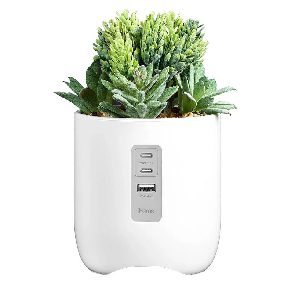 iHome Faux Succulent with USB Charging Station 1