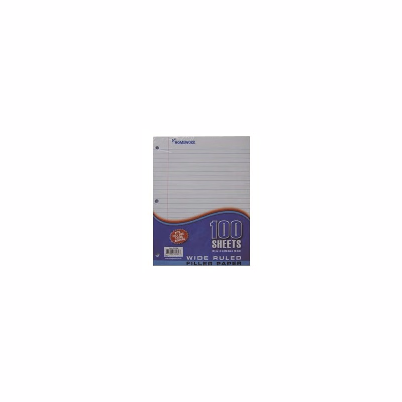 Wide Ruled Filler Paper - 100 Sheets
