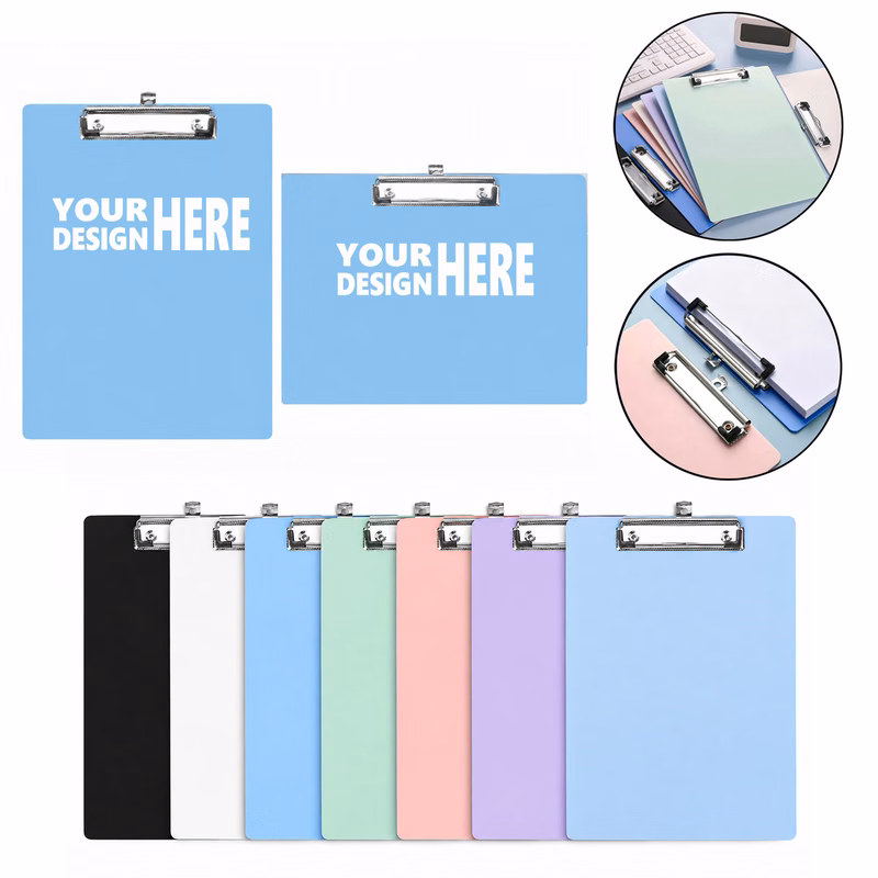 MOQ25 A4 Plastic Writing Board With Silver Paper Clamp
