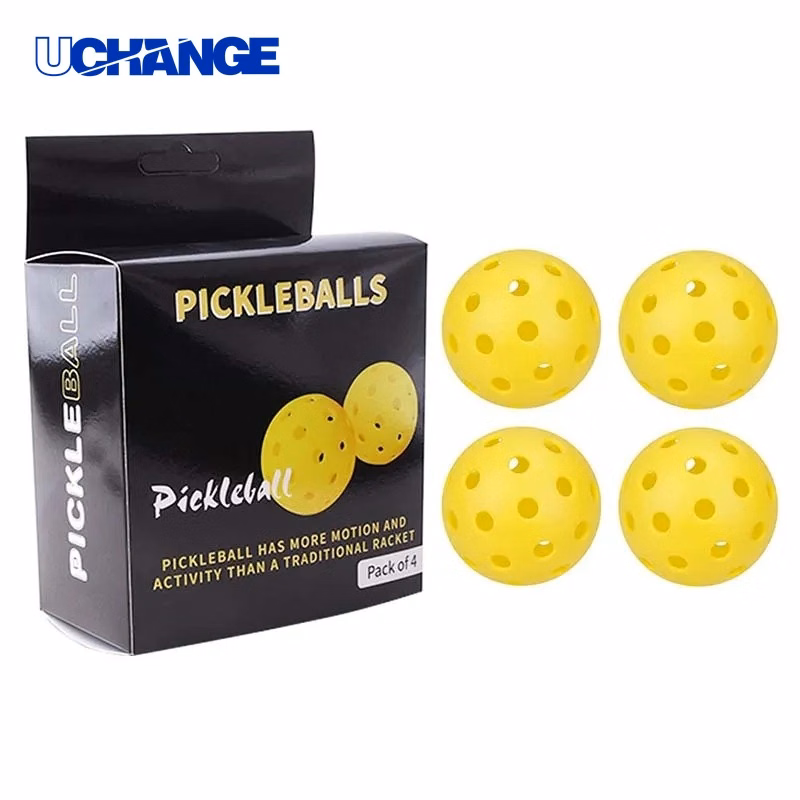 Standard 40-Hole Pickleball Set of 4 for Game & Practice Play