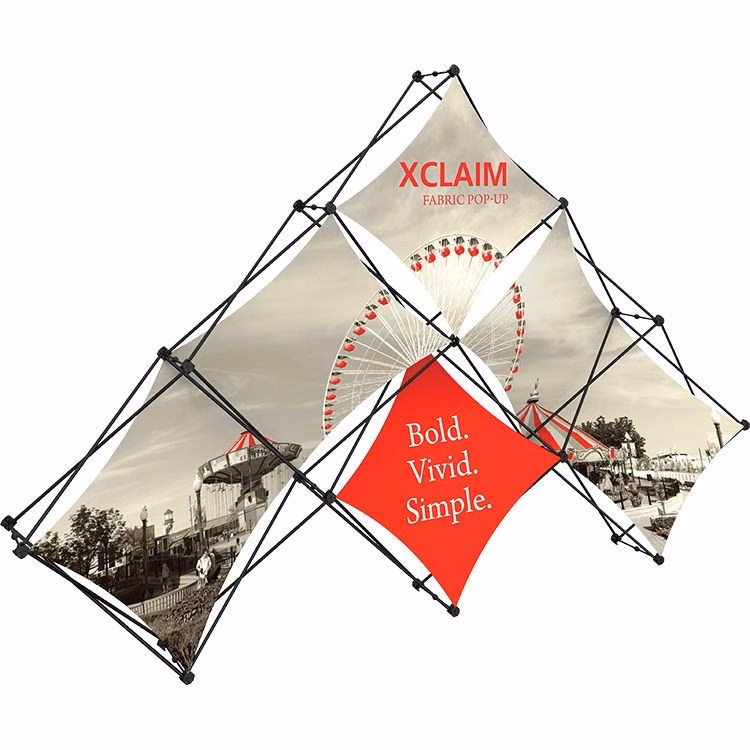 Xclaim 10ft 6 Quad Pyramid Fabric Popup Display Kit 01