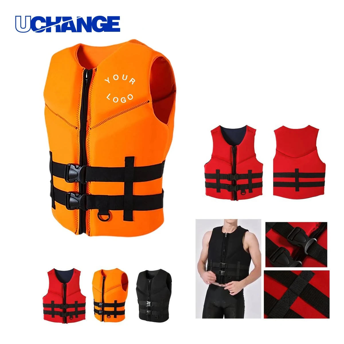 Durable Neoprene Life Vest with High Visibility Colors for Boating 1