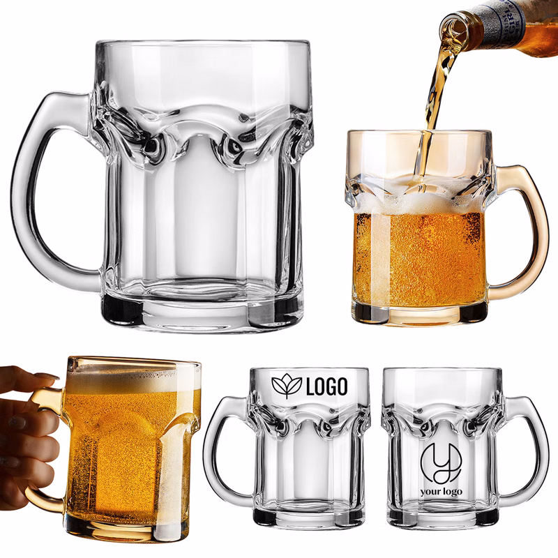 Glass Beer Mug with Handle