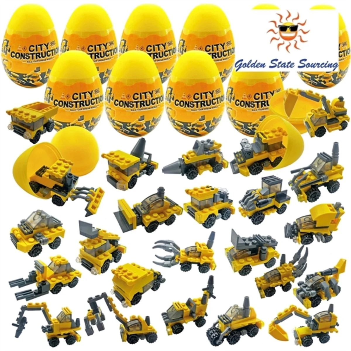 12 Filled Easter Eggs with Surprise Building Block Toys
1