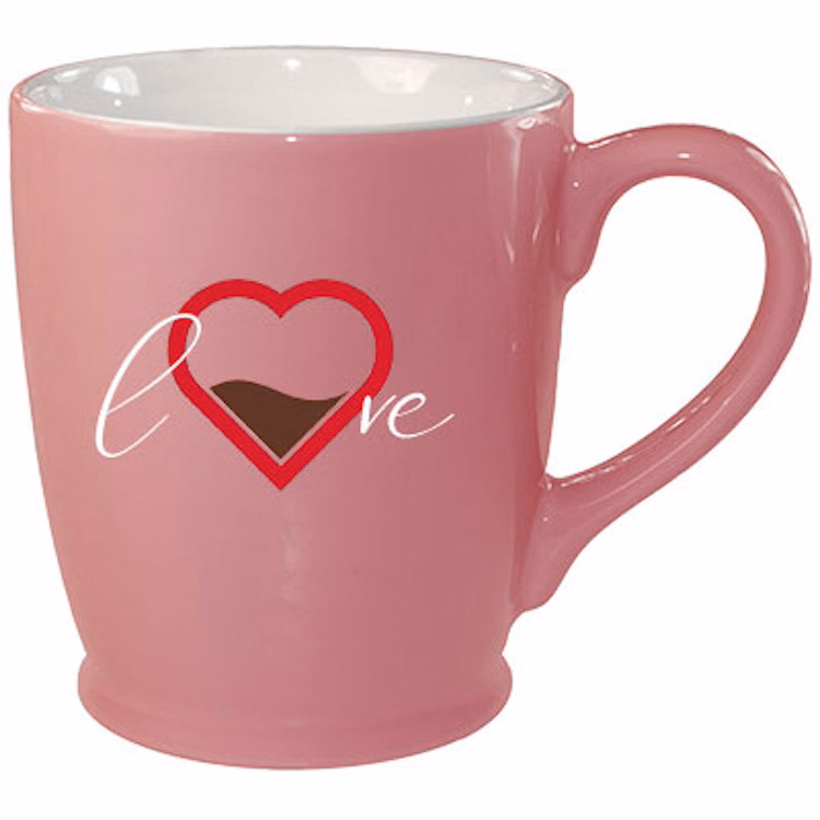16 oz Kinzua Pink Ceramic Mug - Pink OUT White IN