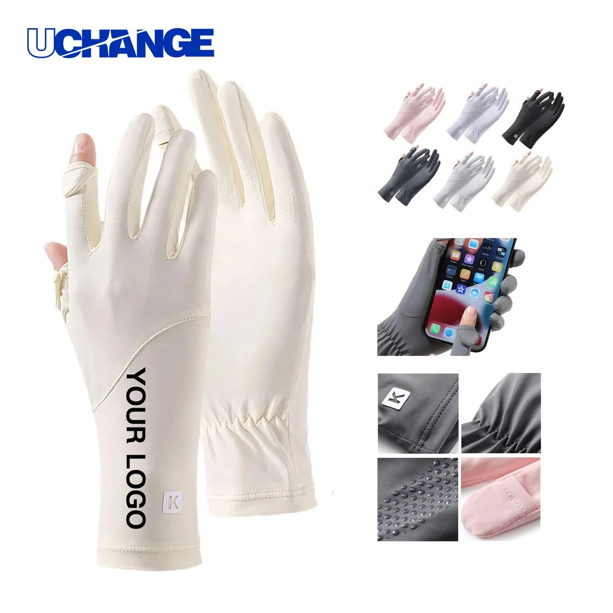 Chinlon Gloves Pair with Non Slip Palm Grip 1