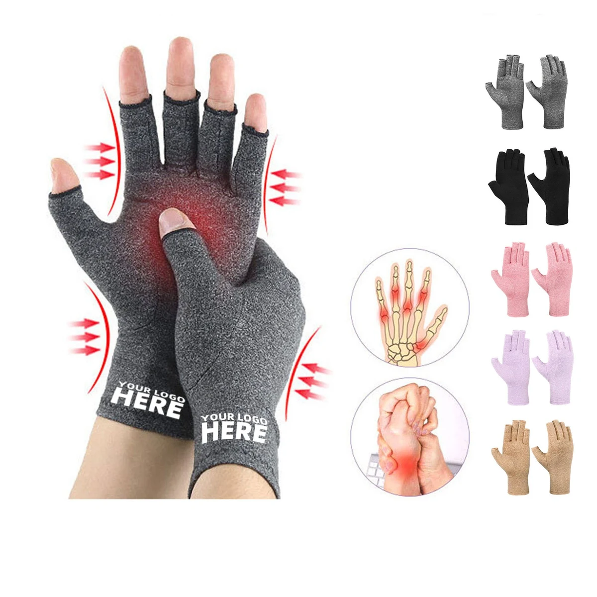 Arthritic Joint Symptom Relief Fingerless Compression Wrap 1