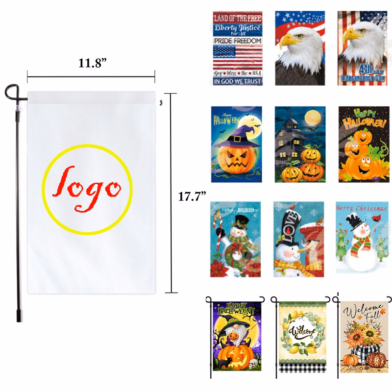 MOQ50 Custom Layered Garden Flags for Holidays