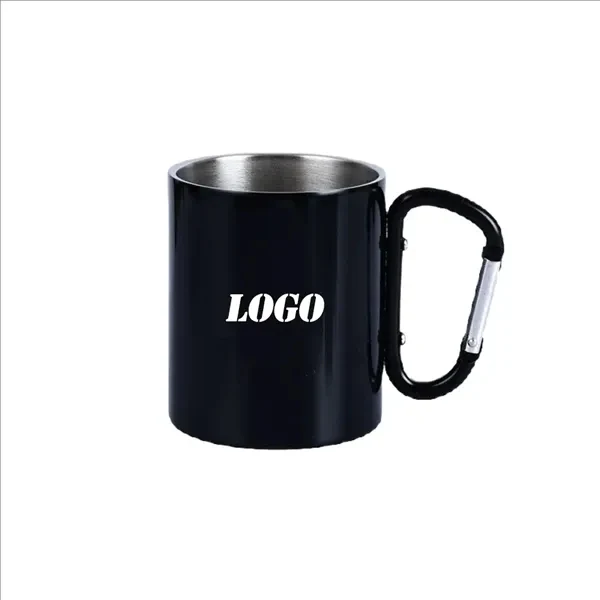 12oz Stainless Steel Carabiner Mug for Commutes, Fitness and Travel 1