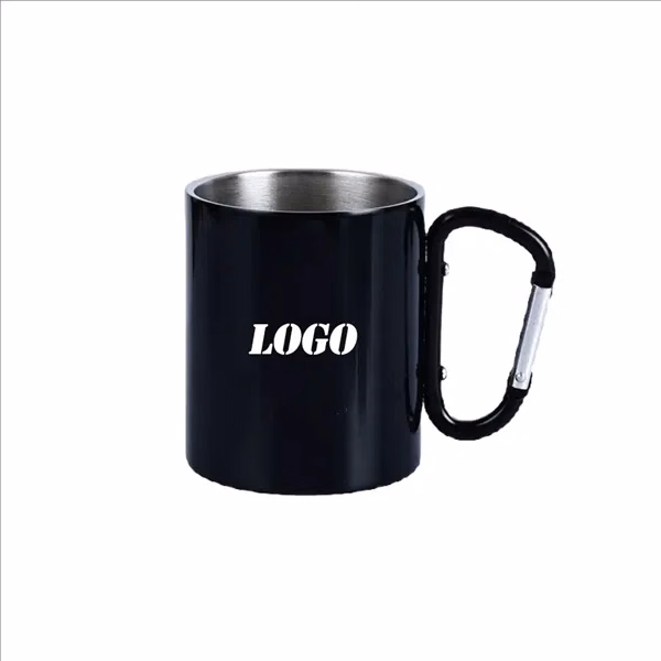 12oz Stainless Steel Carabiner Mug for Commutes, Fitness and Travel