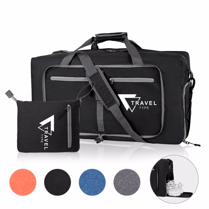 Foldable Travel Duffle Bag With Shoes Compartment