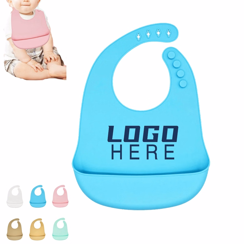 Adjustable Silicone Baby Bib With Food Catcher