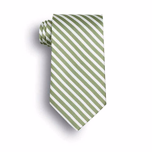 Lime Green/White Saville Stripe Polyester Tie