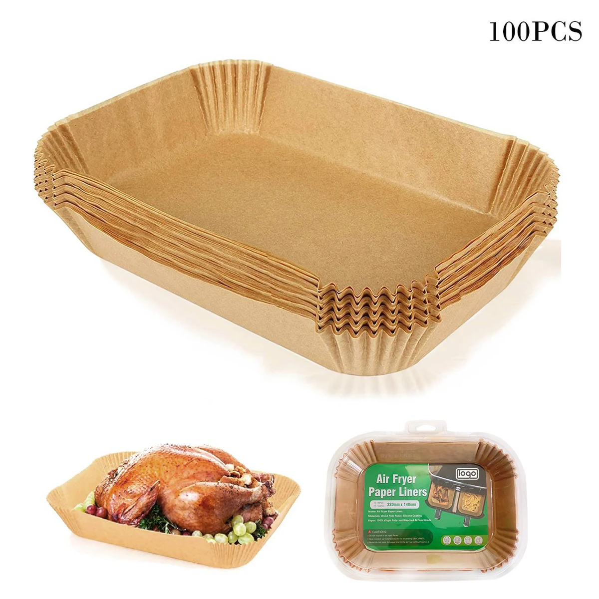 Disposable Rectangular Air Fryer Paper 1