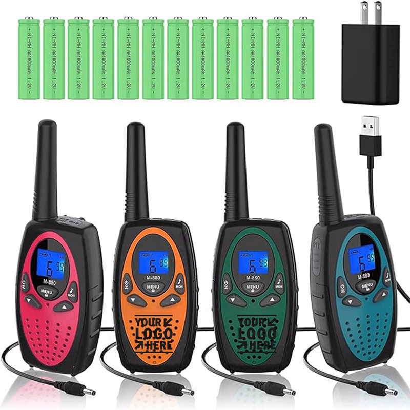 4 Pack Camping Adventure Kids Rechargeable 2 Way Radios Long Range Walkie Talkies