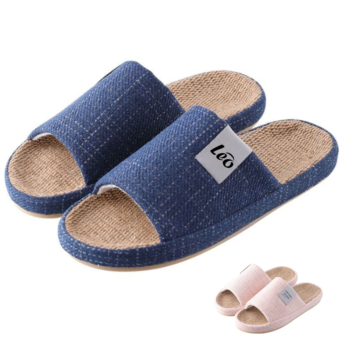 Unisex Anti-Slip Breathable Indoor Linen Slippers 1