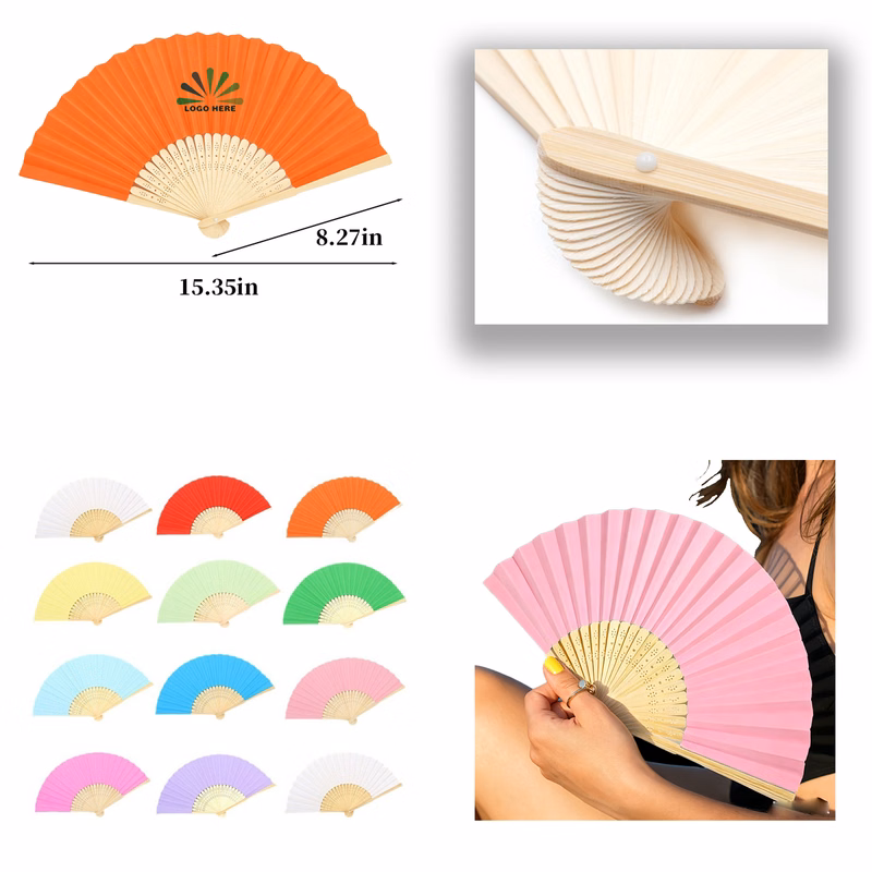 Plain Color Bamboo Hand Fan