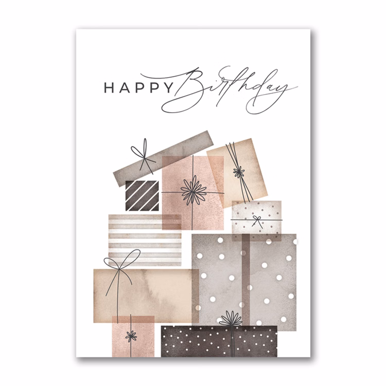 Stacked Packages Birthday Card