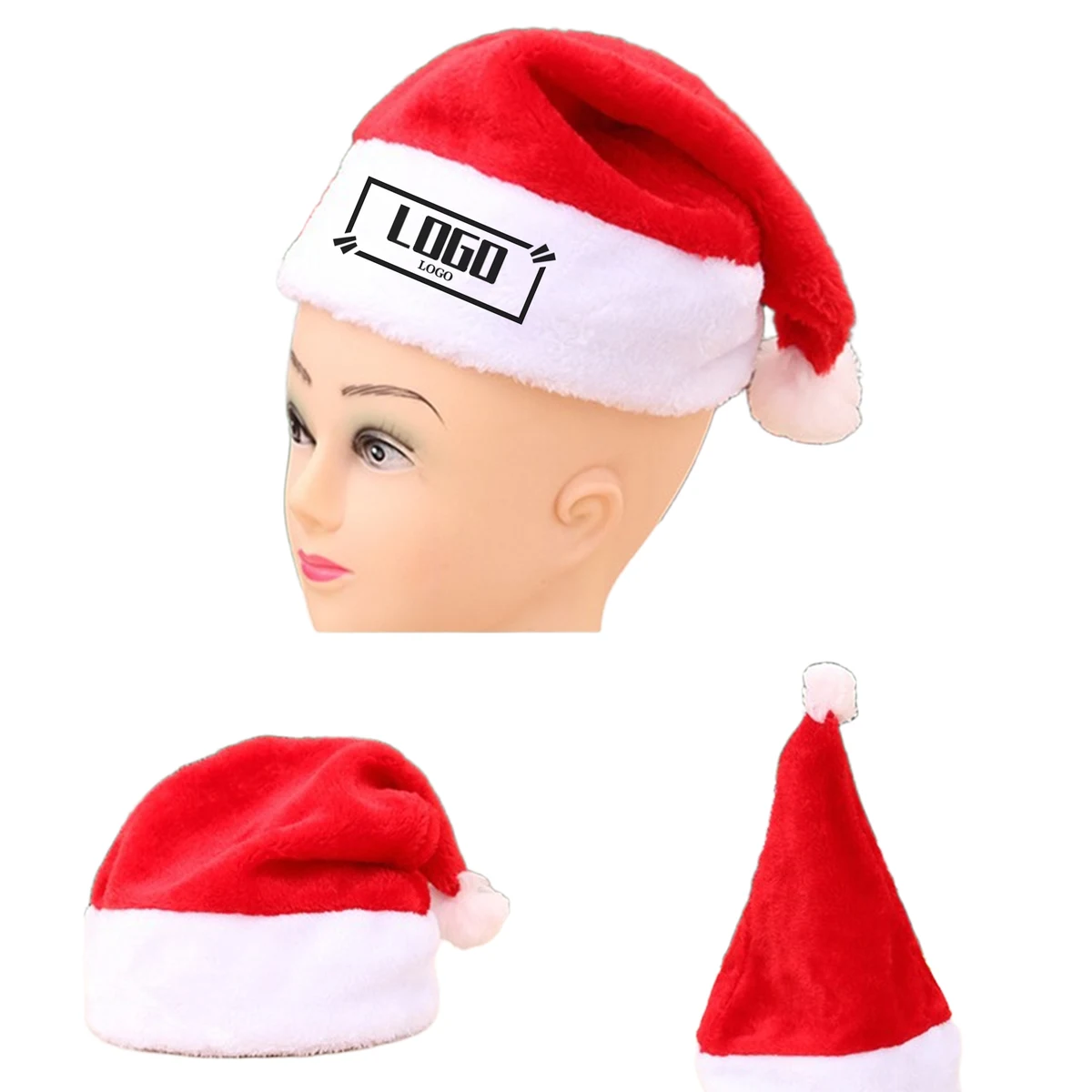 Customizable Plush Holiday Hat for Parties and Gifts 1