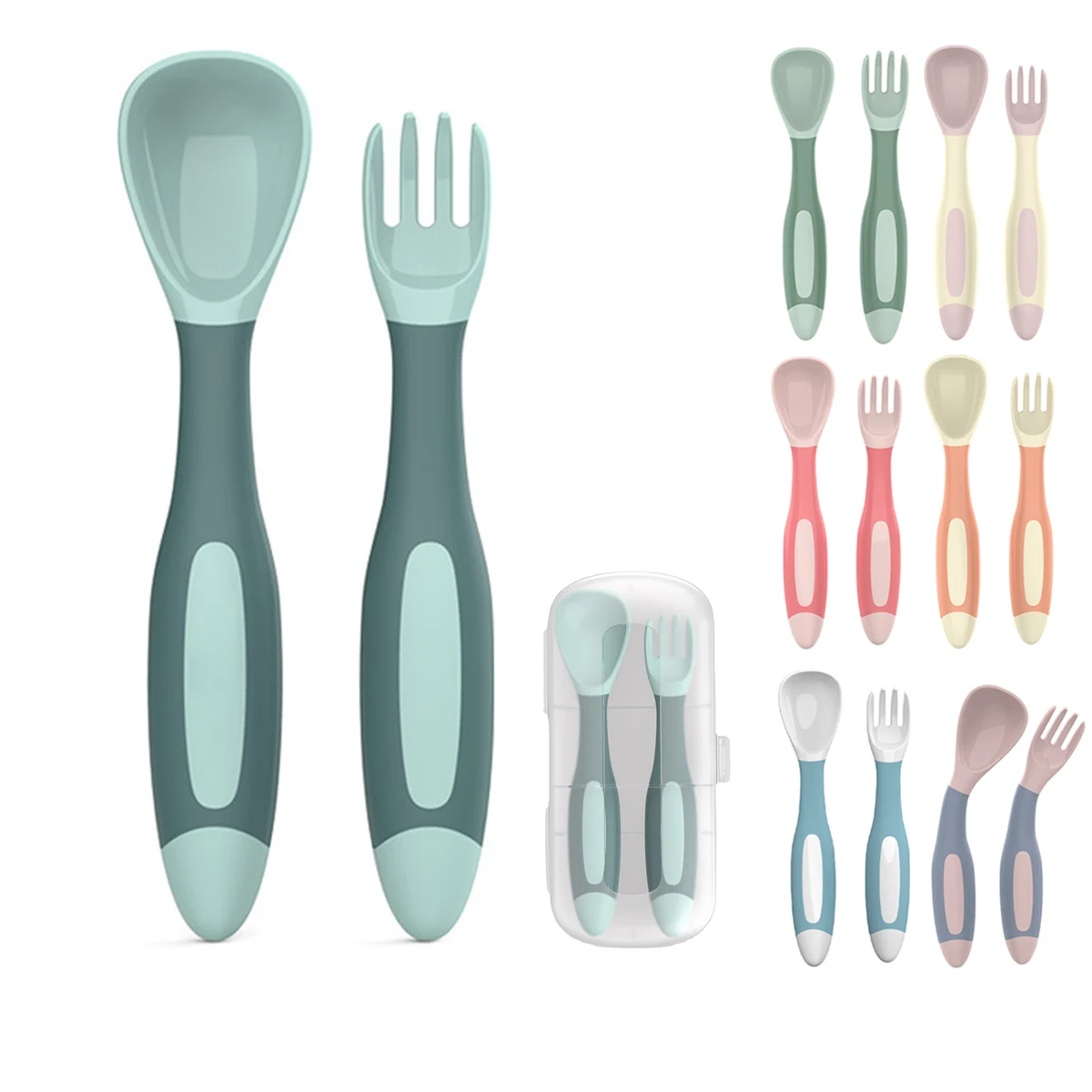 Baby Utensils with Travel Case - Bendable & Safe 1