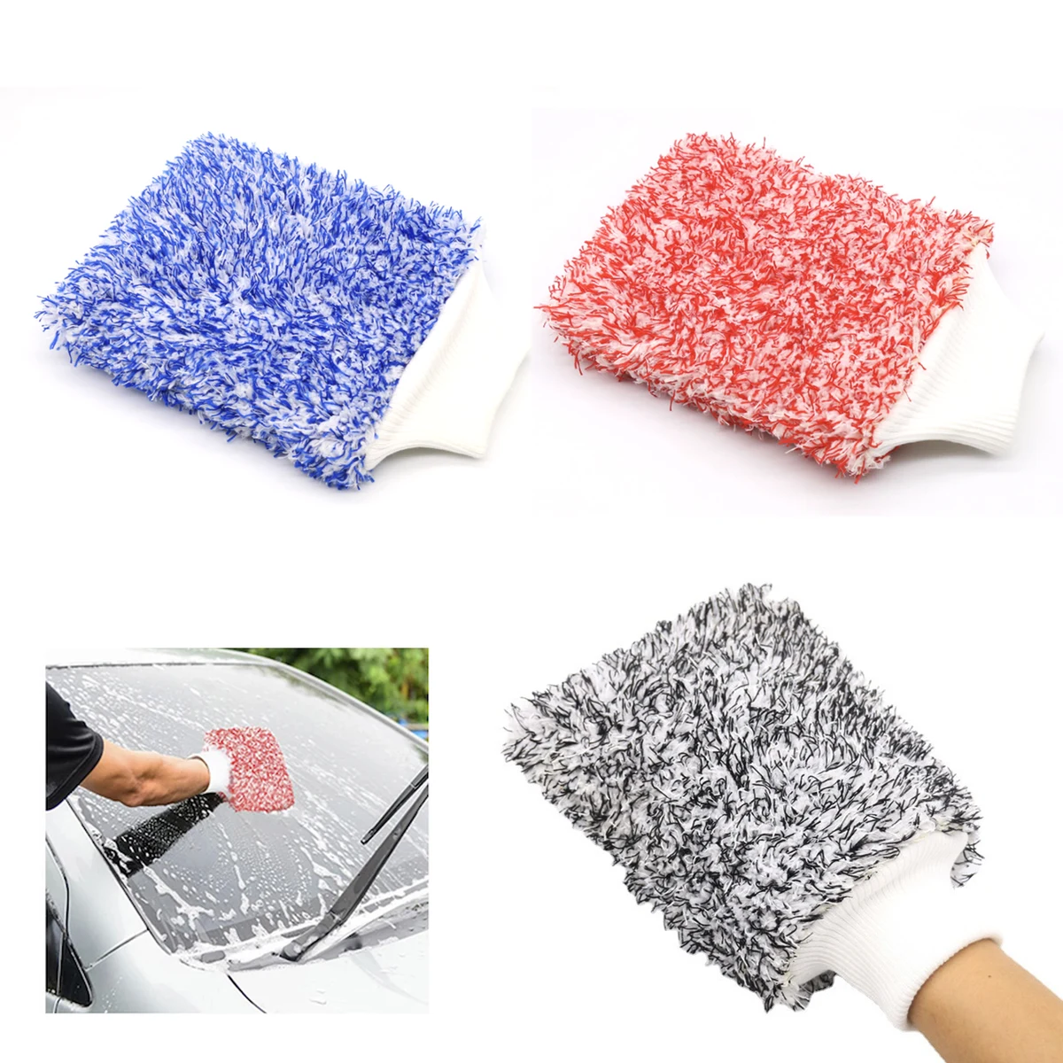 Microfiber Custom Scratch-Free Car Wash Gloves Soft Car Wash Mitt 1