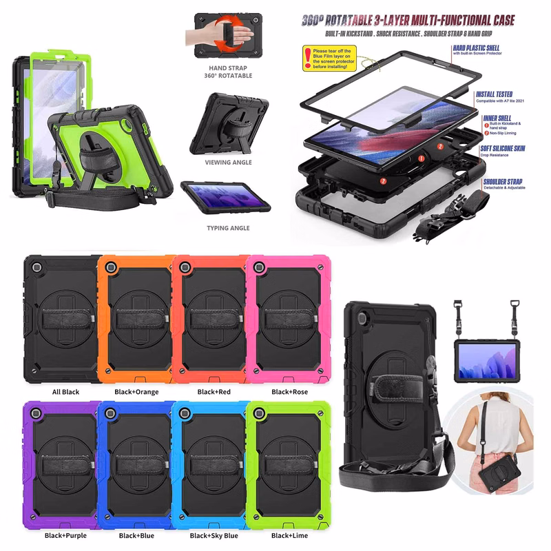 iBank ® Galaxy Tab A7 Lite Case 8.7 inch 2021 Case + Hand Strap + Shoulder Strap