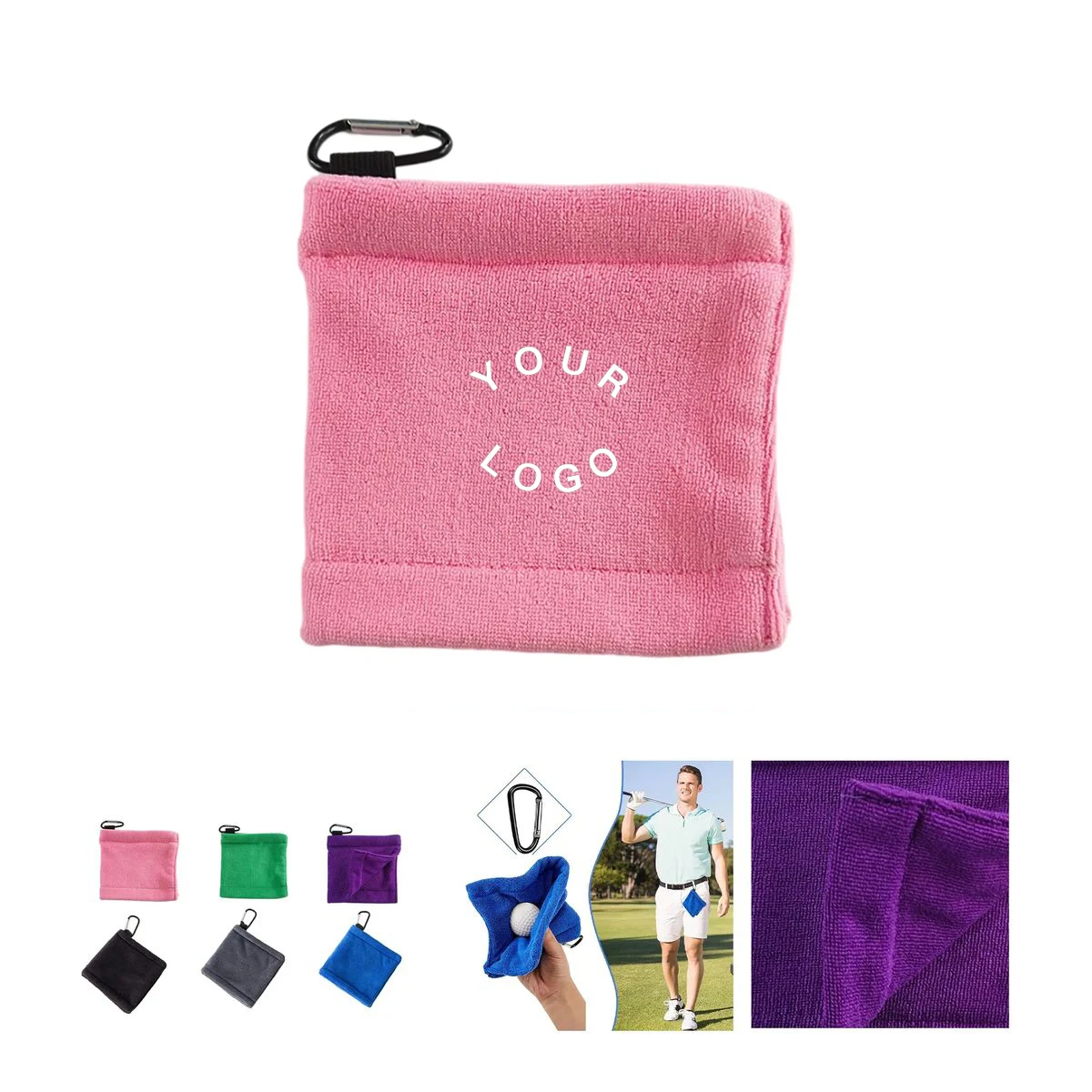 Golf Ball Towel with Heat Transfer Printing 1