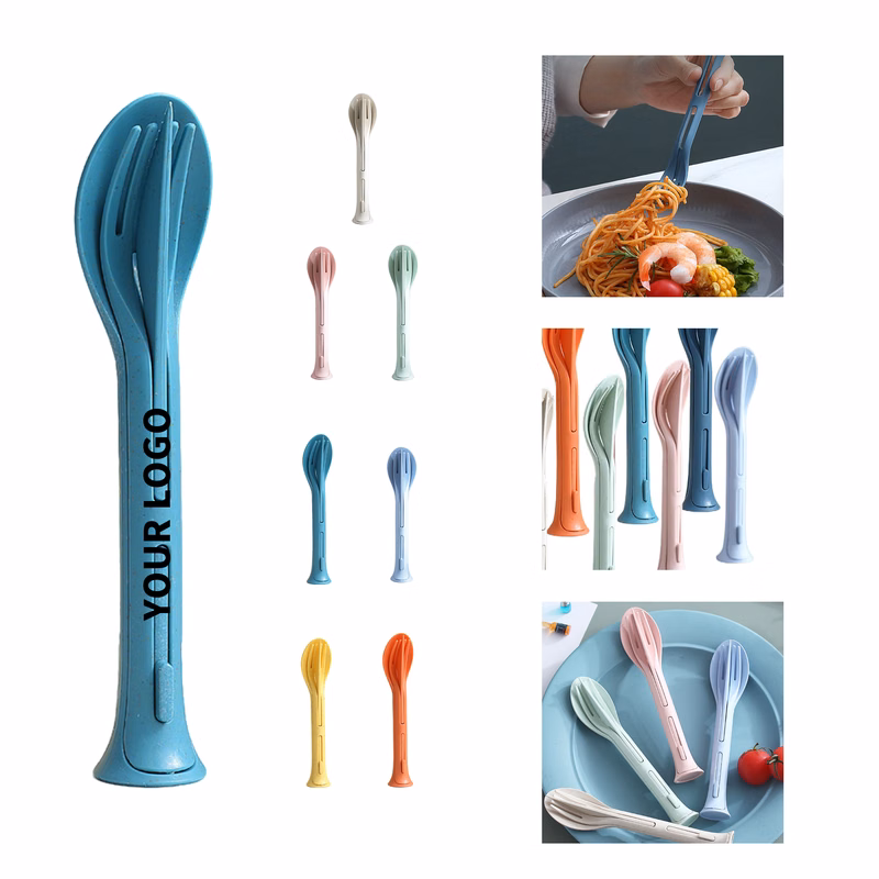 Wheat Straw Children Three In One Tableware Set