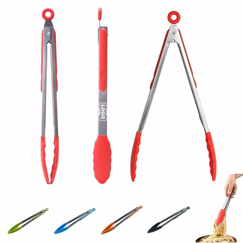 12" Silicone Kitchen BBQ Tongs