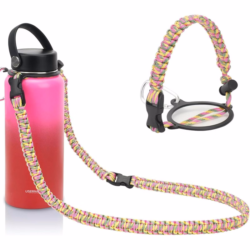 Paracord Handle Carrier Holder with Shoulder Strap,Compatible with Hydro Flask Wide Mouth Water Bott
