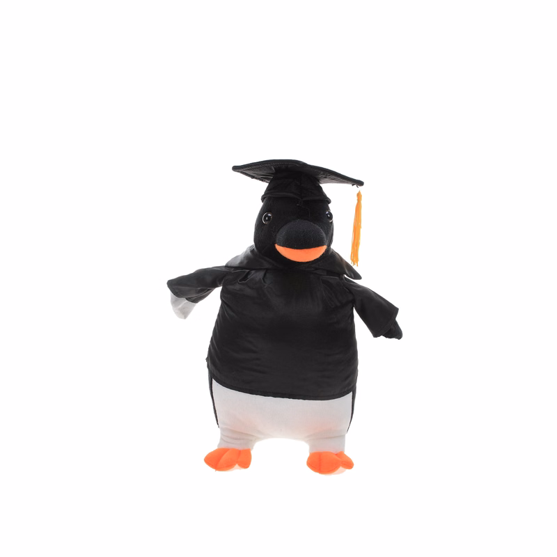 Soft Plush Stuffed Penguin with Graduation Cap & Gown