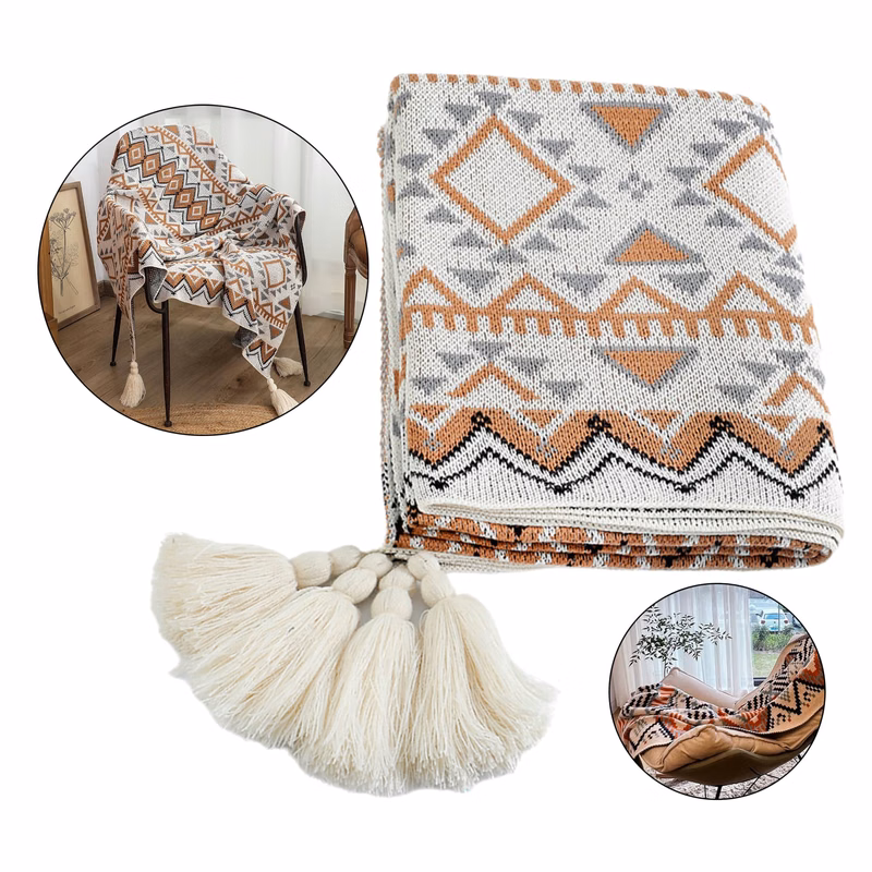 Fringe Throw Blanket Mul Sizes Avail