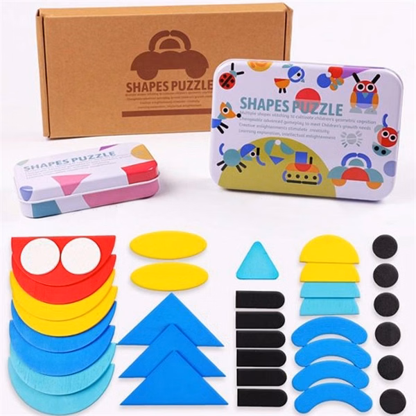 Wooden Pattern Blocks Animals Jigsaw Puzzle