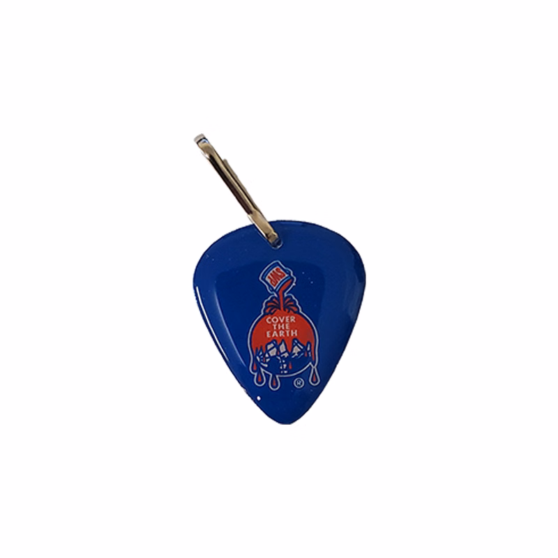 Novelty Pick with Double Sided Imprint with Zipper Pull Attachment