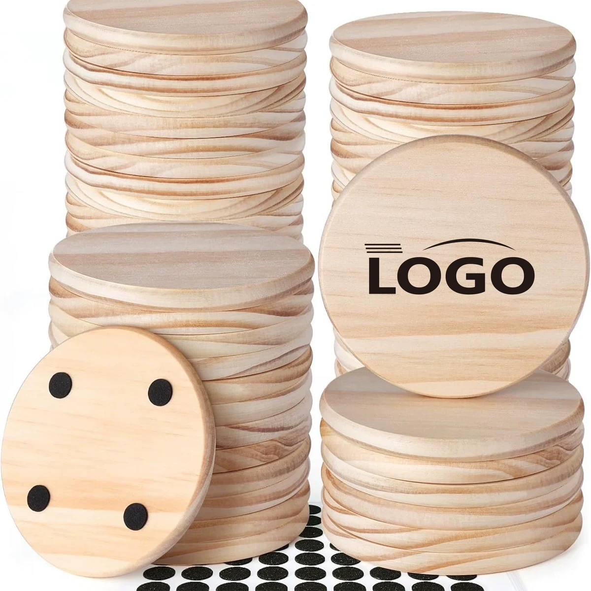 Pine Wood Round Coaster Heat Mat 1