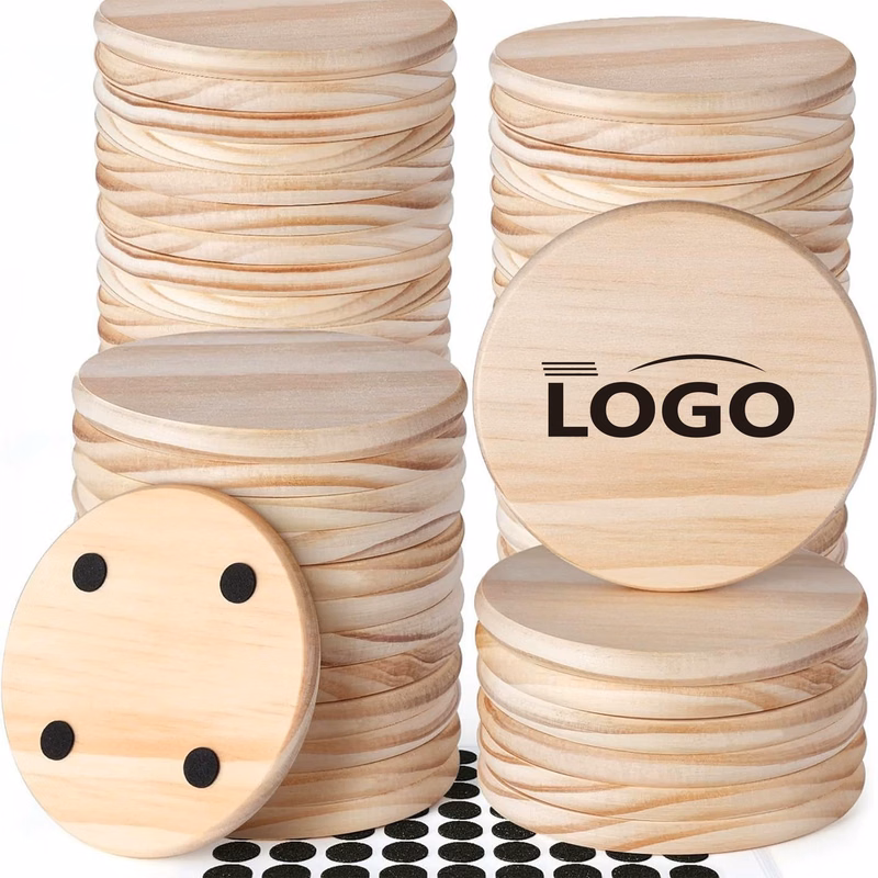 Pine Wood Round Coaster Heat Mat