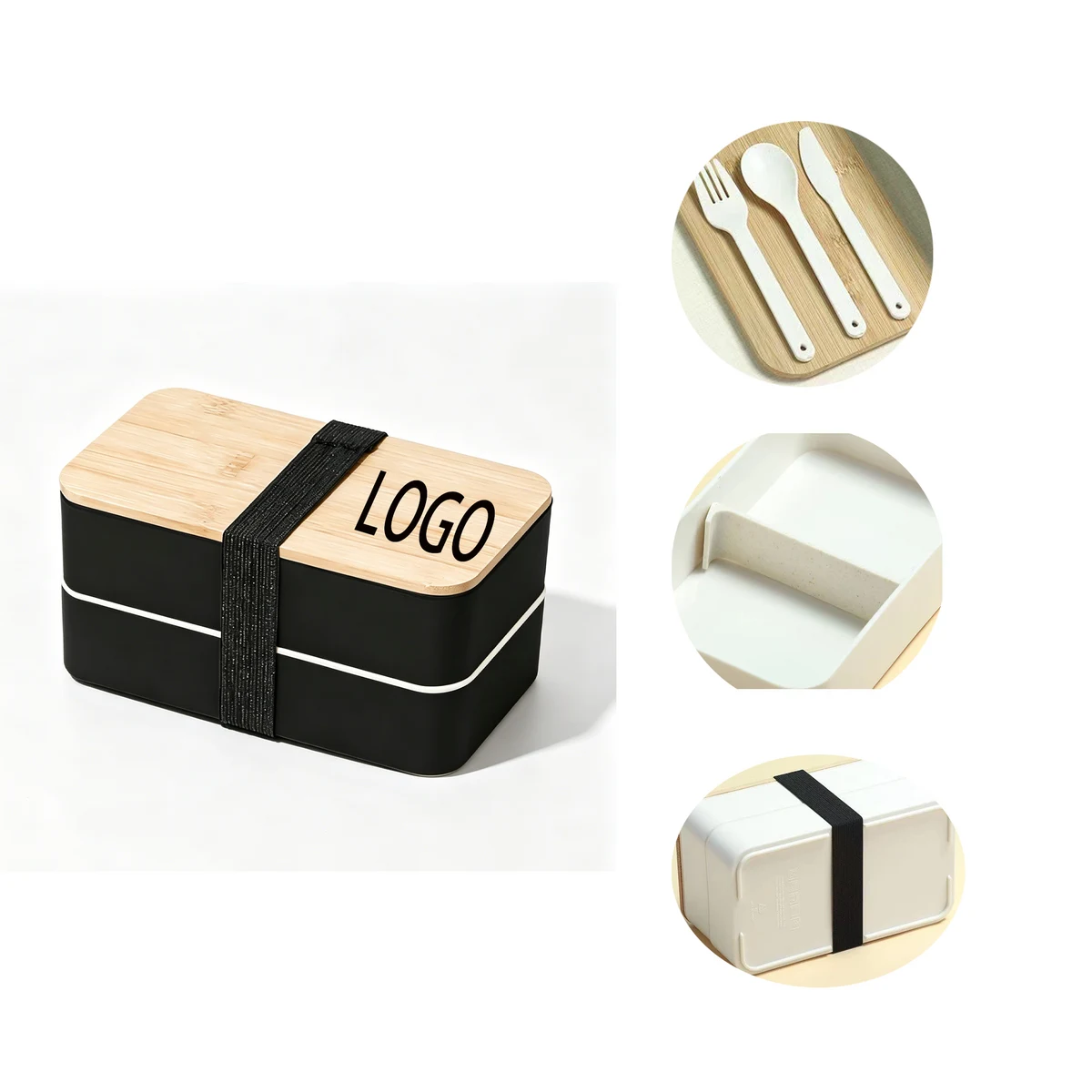 MOQ 20 Portable Double-layer Plastic Lunch Box 1