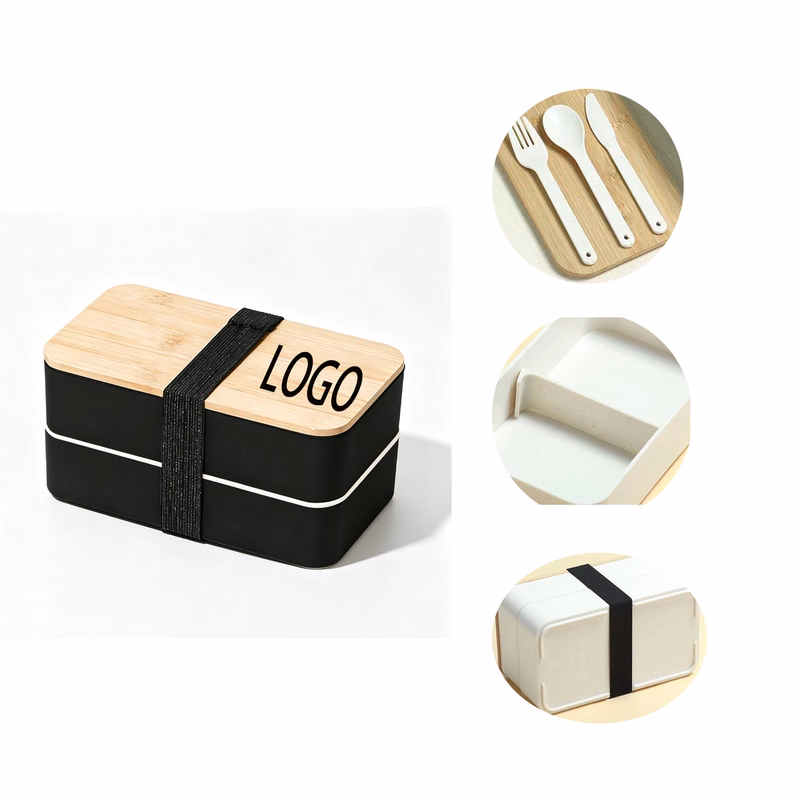 MOQ 20 Portable Double-layer Plastic Lunch Box