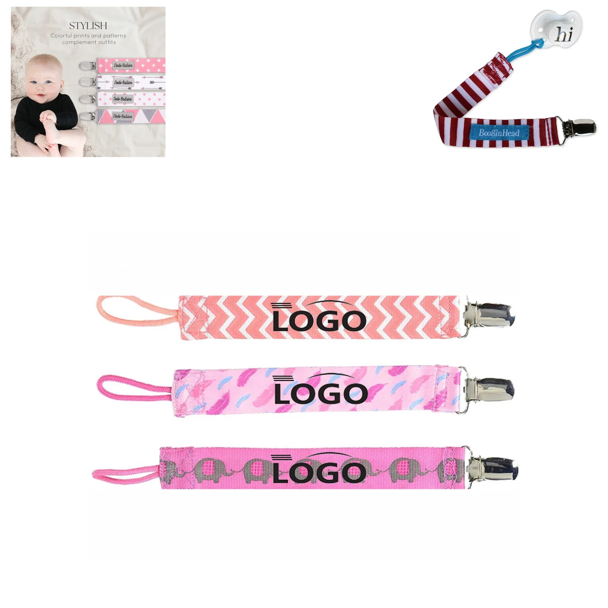 Baby Pacifier Strap Clip With Your Brand 1