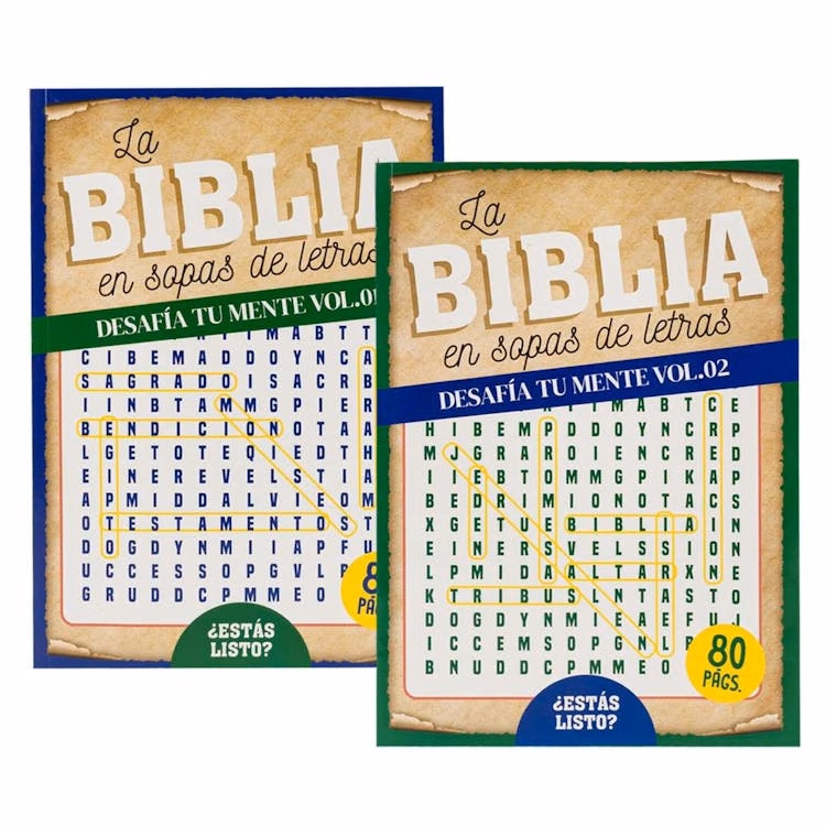 Word Search Puzzle Books - Spanish Biblia 80 Pages Two Titles