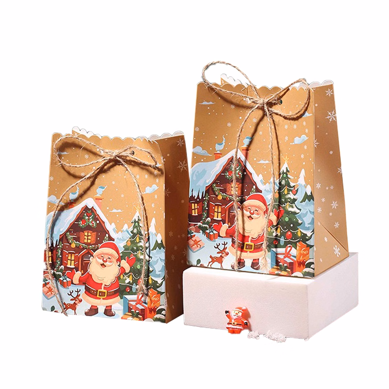 Eco-Friendly Kraft Paper Christmas Gift Bags