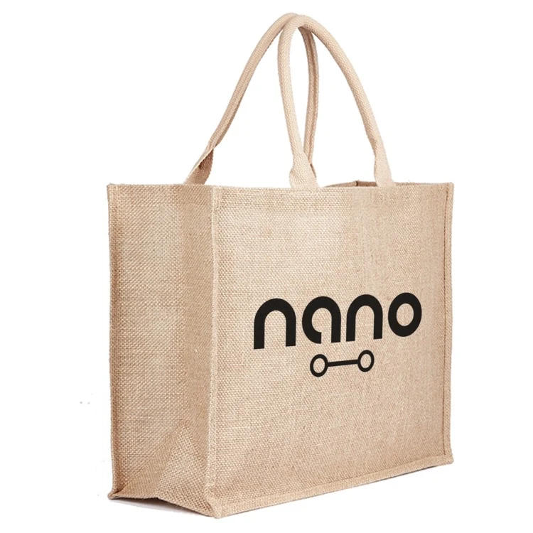Jute Bag Natural, custom tote bag with logo imprint 1