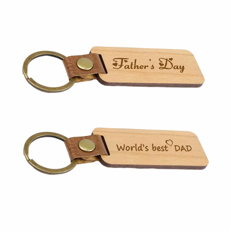 Wooden Rounded Rectangle Keychain