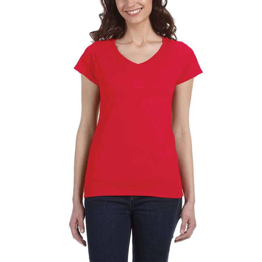 SoftStyle V-Neck:Comfort & Style for Women 4.5oz 1