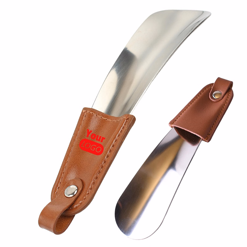 Leather Cover Stainless Steel Shoehorn