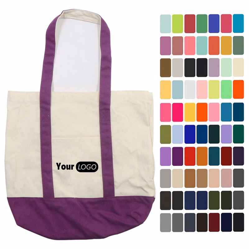 Customizable Color Spliced Canvas Bag