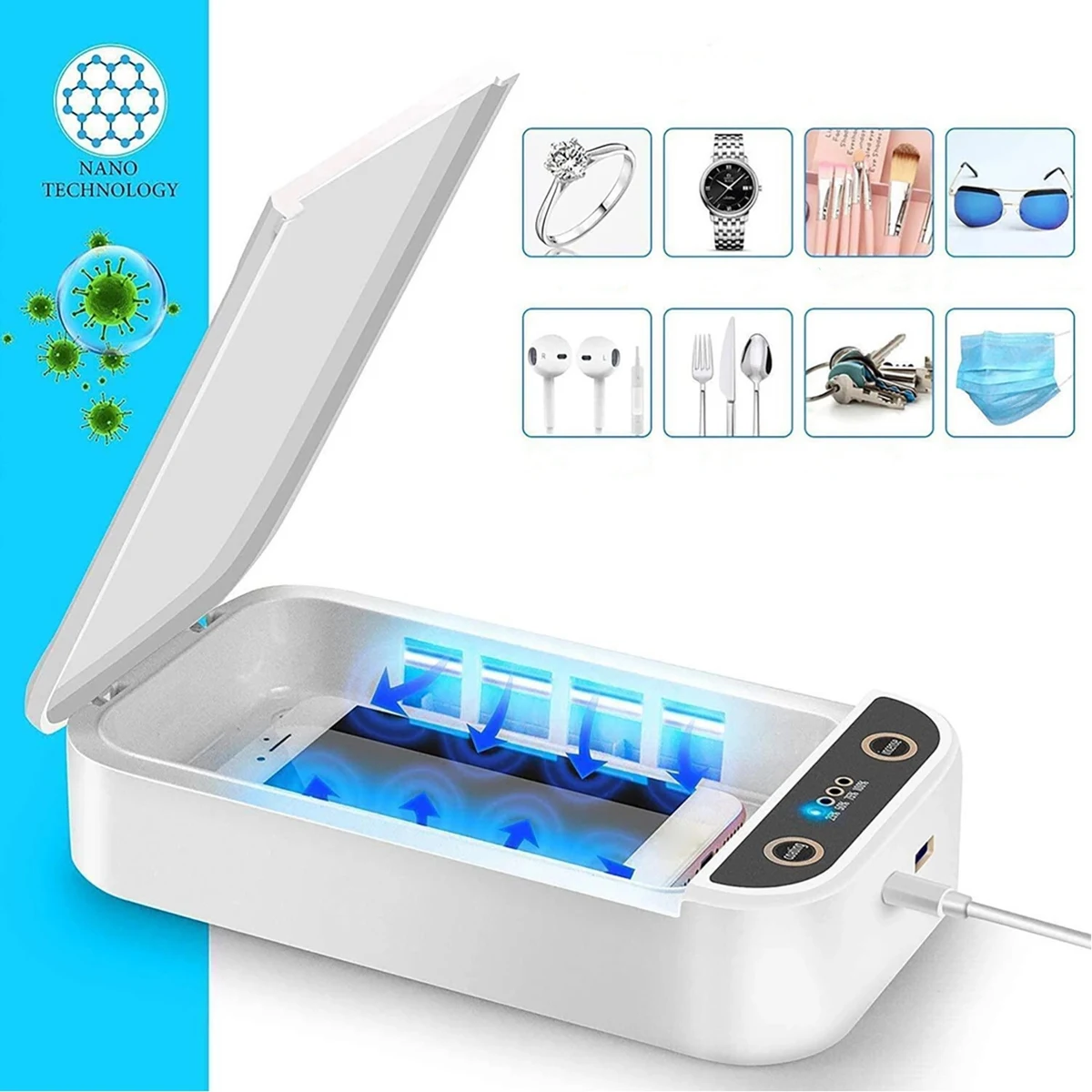 UV Light Portable Mobile Phone Sterilizer Box MOQ 100 1